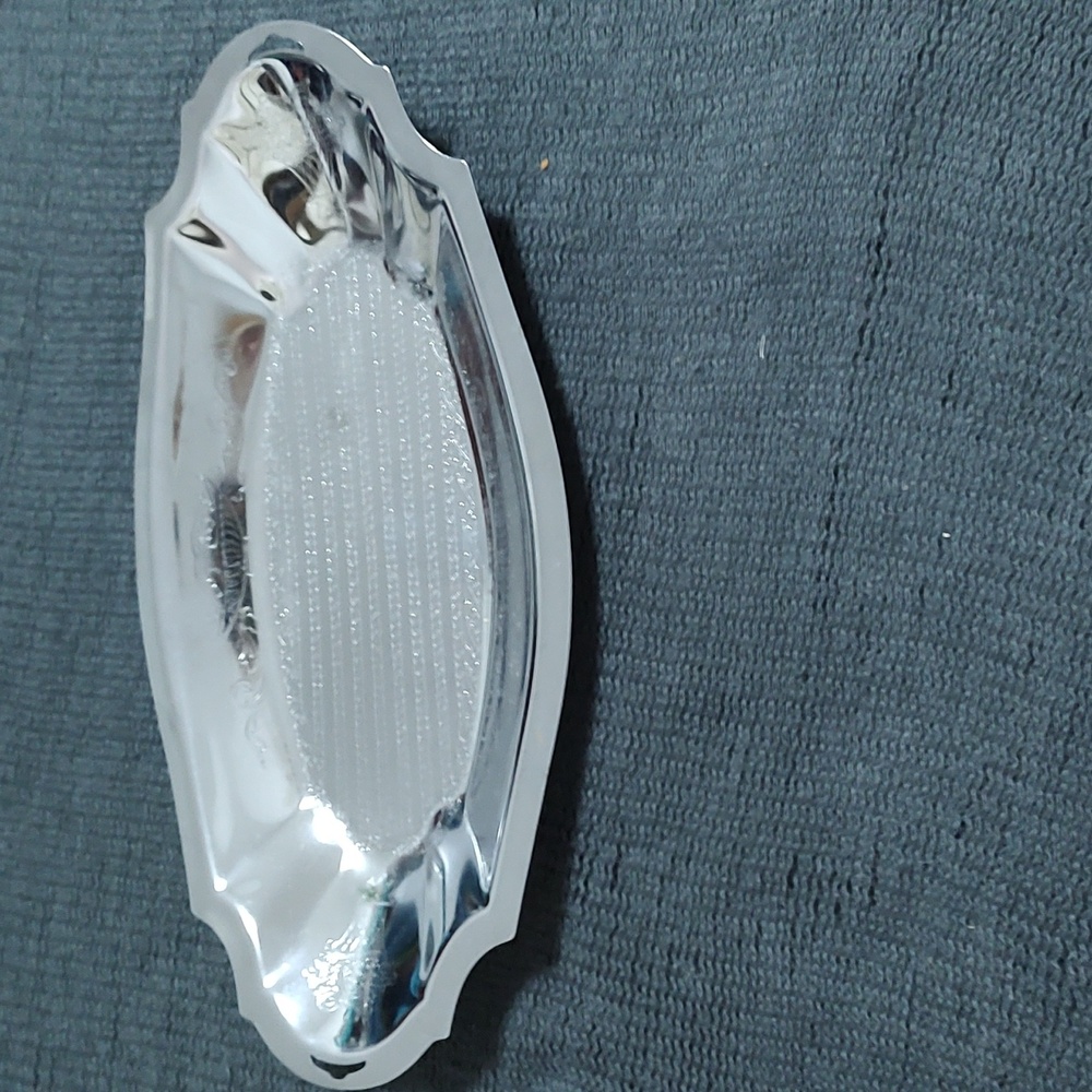 Chromium Plated Engraved Silver Dish
